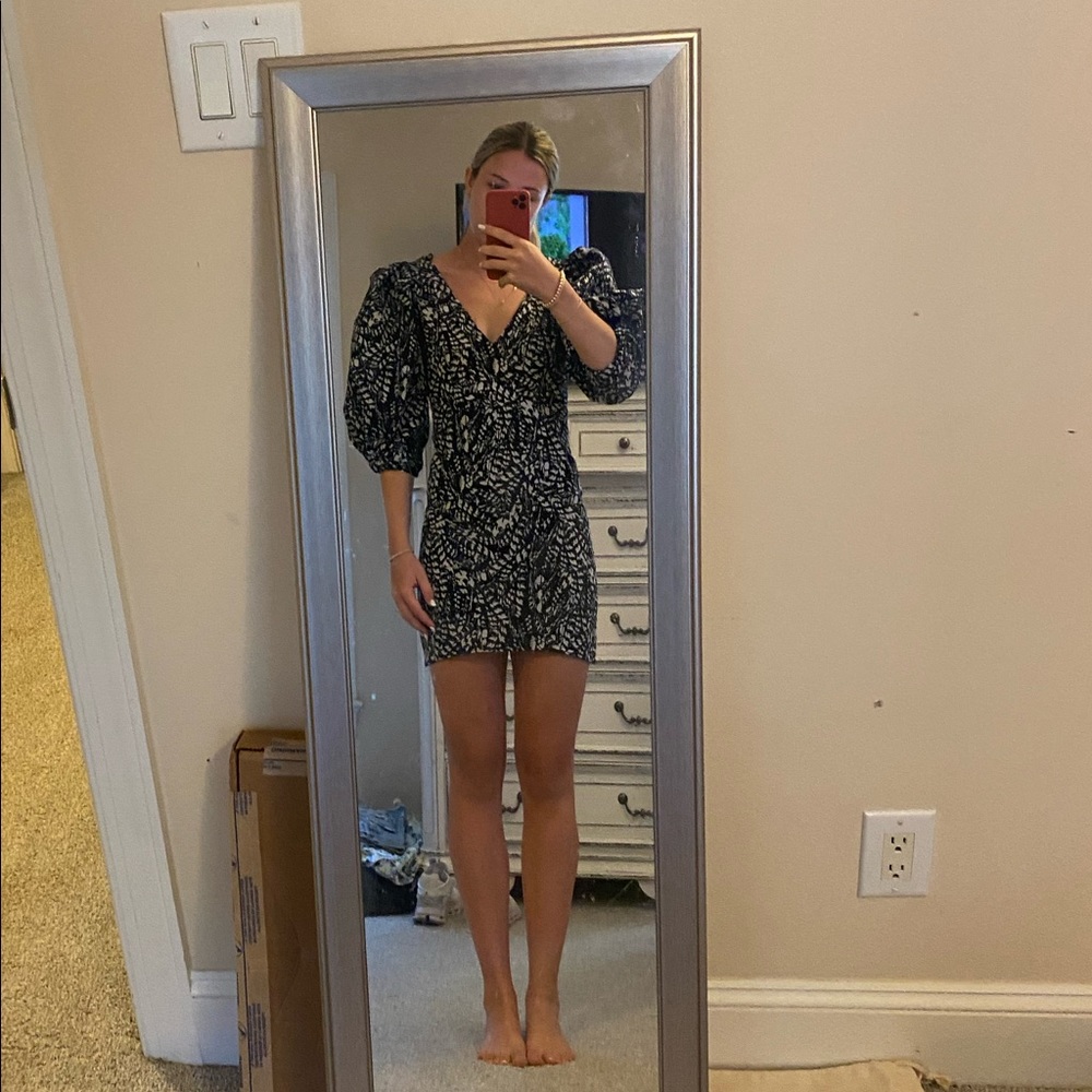 Zara black & white mini dress